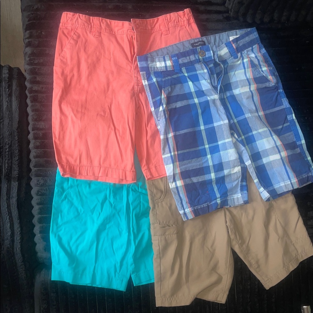 Stylish Boys Shorts Collection - Coral, Blue Plaid, Teal, Tan